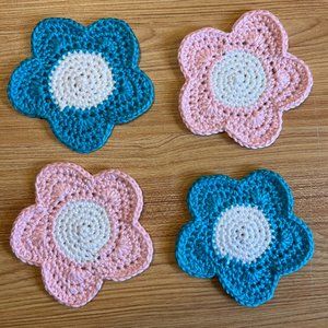 Crochet Flower Coasters